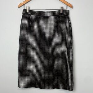 Vintage Louis Fèraud Houndstooth Pencil Skirt Size 10
